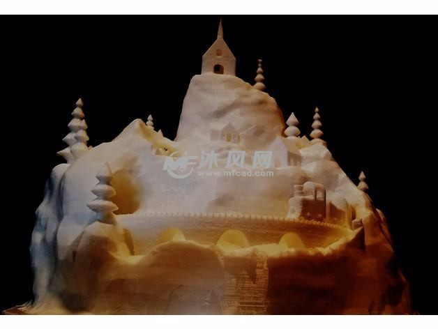 圣诞节小雕像主视图