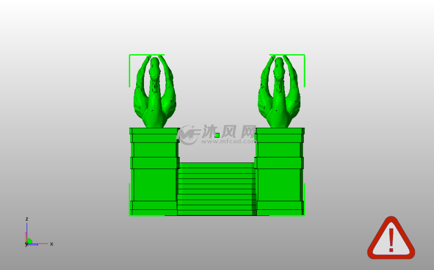 天鹅台阶模型主视图