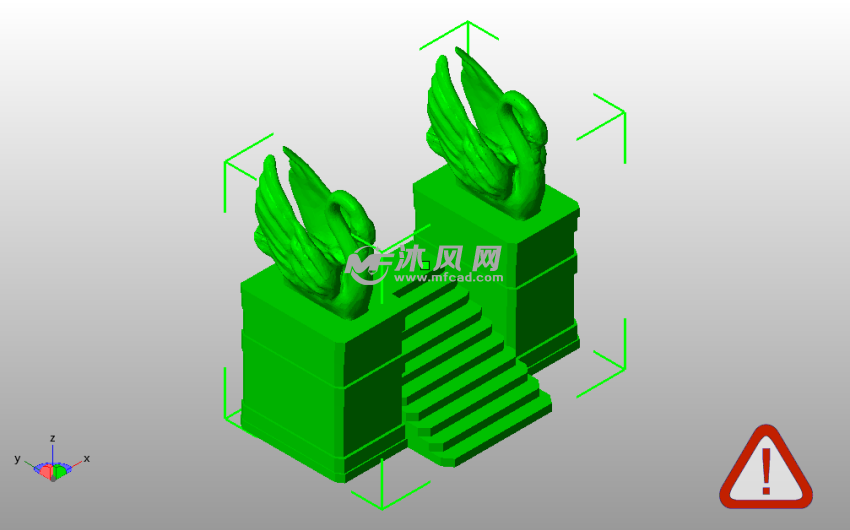 天鹅台阶模型斜视图