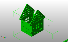 小灯笼模型斜视图