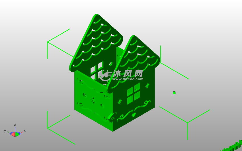 小灯笼模型斜视图