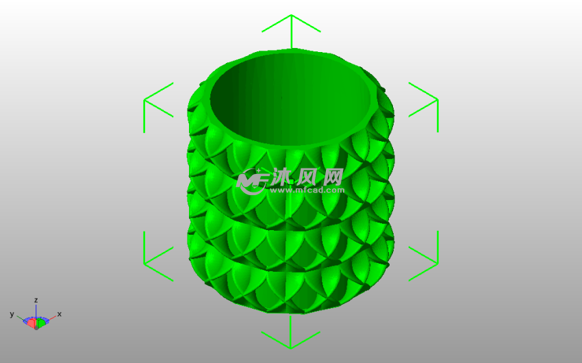 旋转笔筒模型斜视图