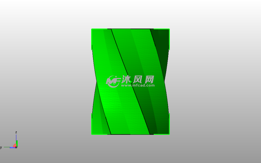  旋转六边形笔筒主视图