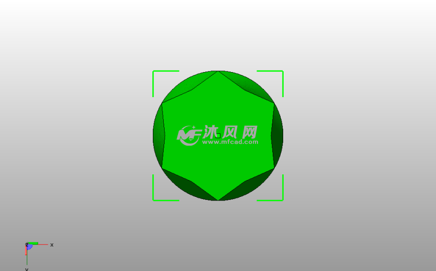  旋转六边形笔筒底视图