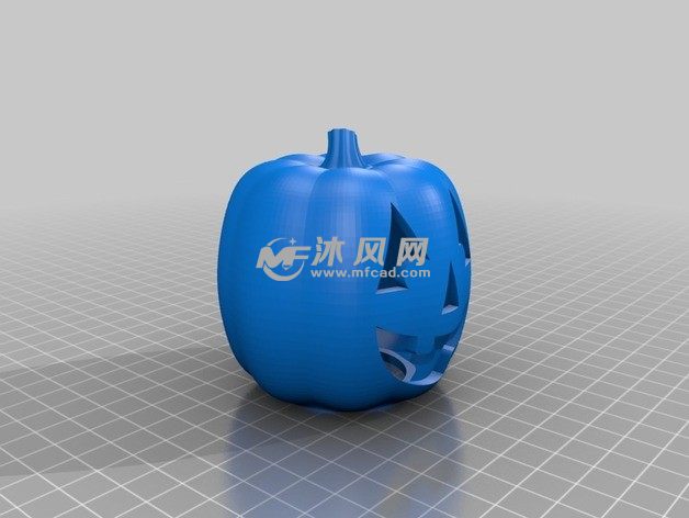 蓝色南瓜灯侧面