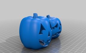 两个蓝色南瓜灯