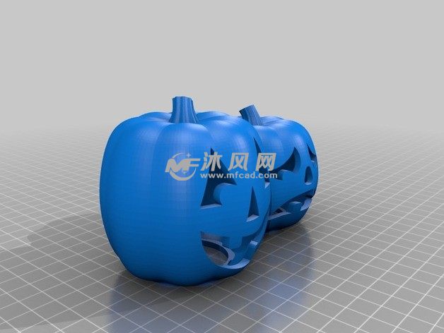 两个蓝色南瓜灯