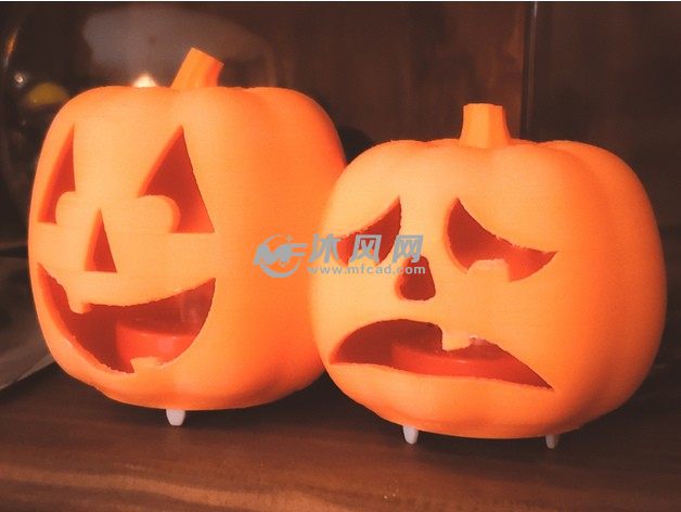 南瓜灯红色笑脸哭脸