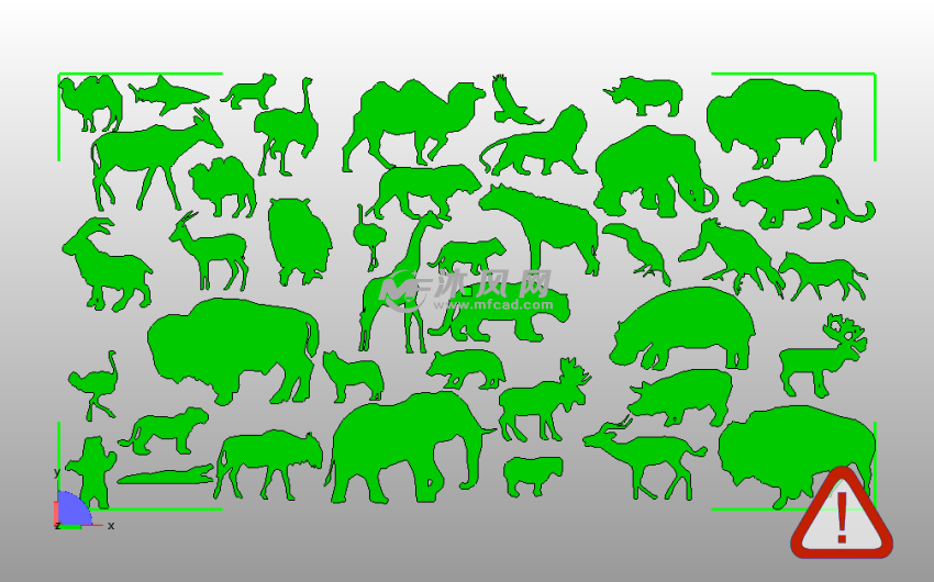 2D墙面艺术动物合辑俯视图