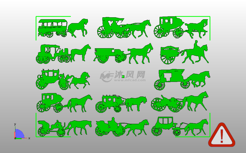  2D墙面艺术马车俯视图