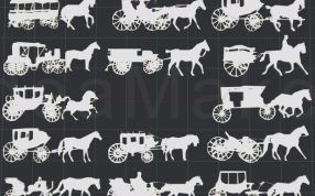  2D墙面艺术马车效果图