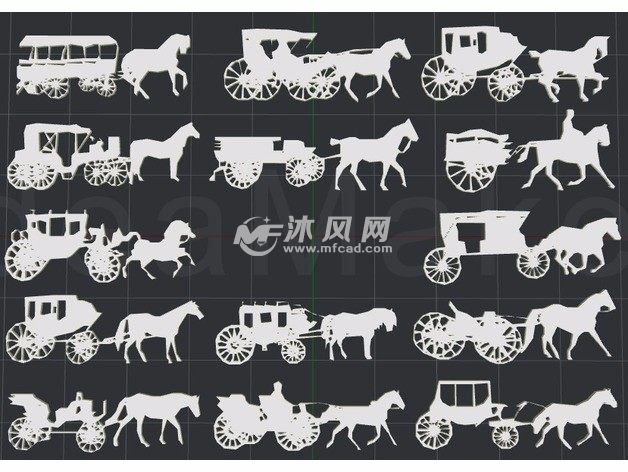  2D墙面艺术马车效果图