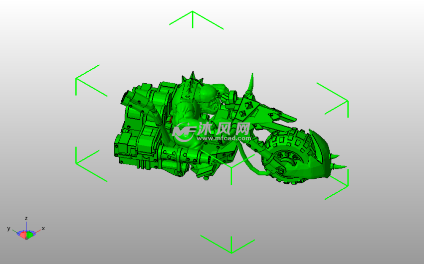 攻击摩托车斜视图