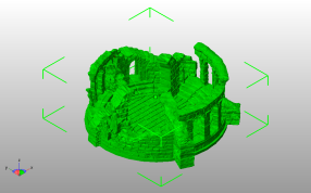 古代城堡废墟斜视图