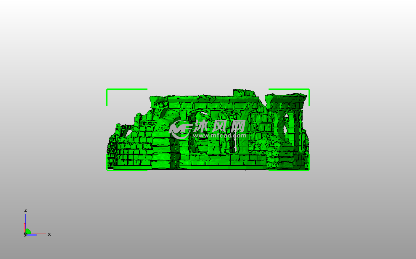 古代城堡废墟主视图