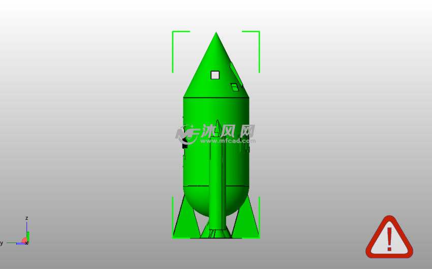 简单的火箭模型侧视图
