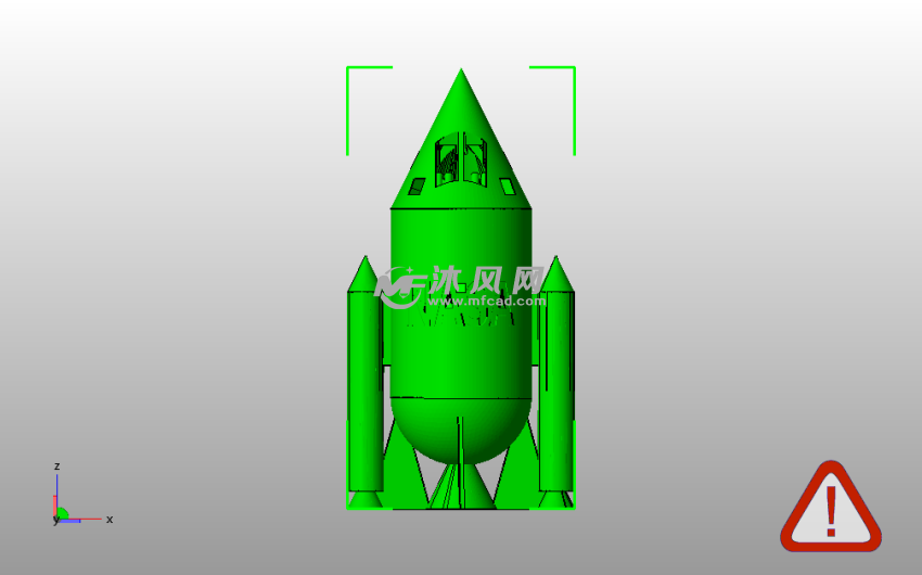 简单的火箭模型主视图