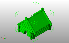 小木屋房子斜视图