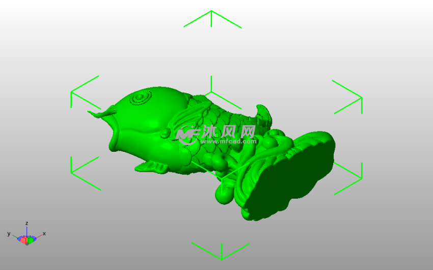  鲤鱼跃龙门斜视图
