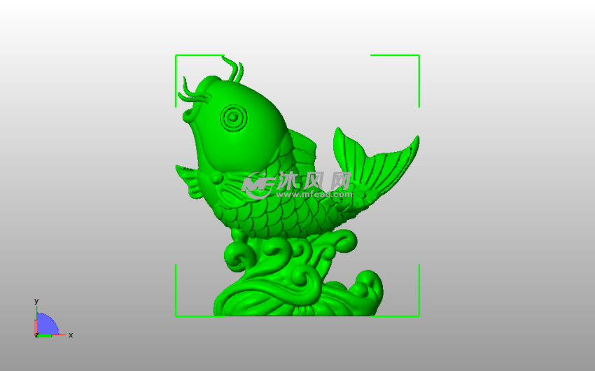  鲤鱼跃龙门侧视图