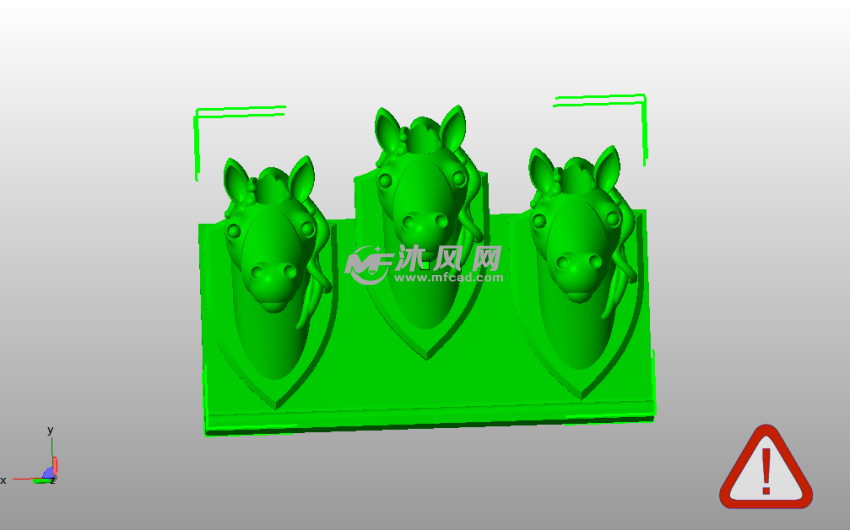 马头烛台模型主视图