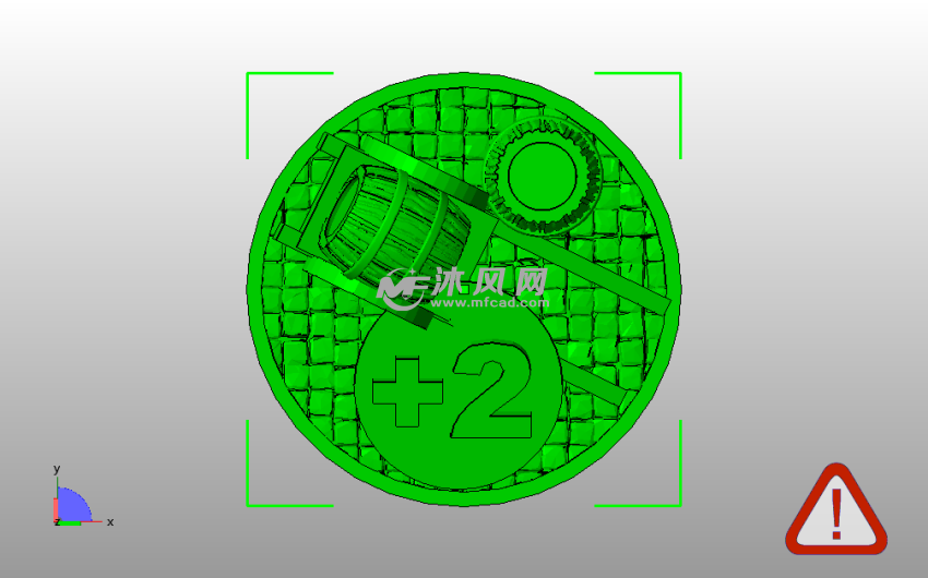 推车水桶摆件俯视图