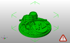 推车水桶摆件斜视图