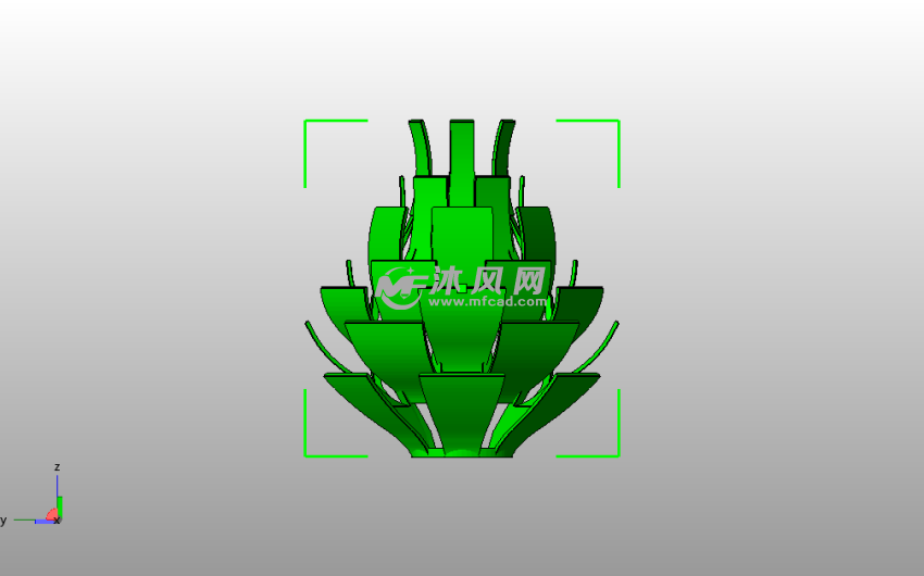 百合花灯罩主视图