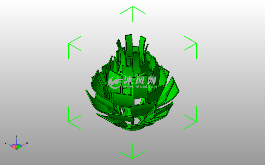 百合花灯罩斜视图