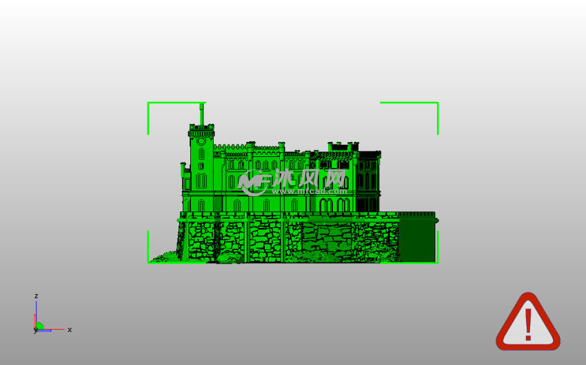 地中海边白色城堡主视图