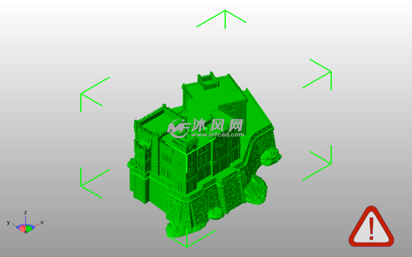 地中海边白色城堡斜视图