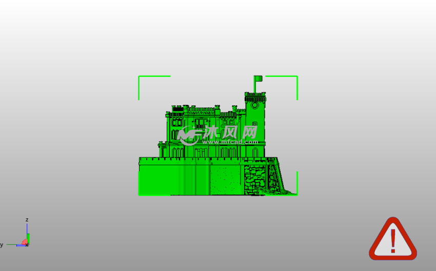 地中海边白色城堡侧视图