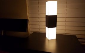 简约长方体灯罩开灯