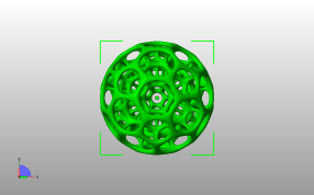 镂空六边形球侧视图