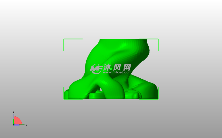 盆景花盆模型侧视图