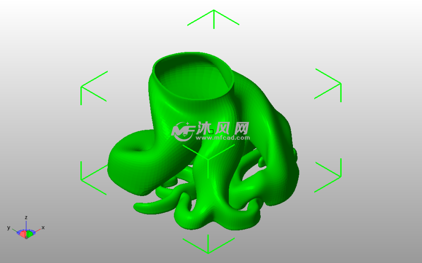 盆景花盆模型斜视图