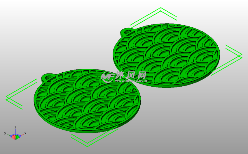 七彩祥云耳坠斜视图