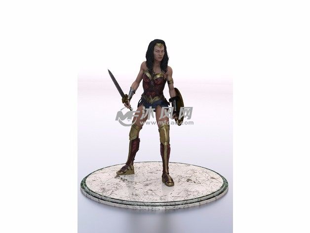 神奇女侠全身像渲染图