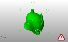 老虎头盔模型斜视图