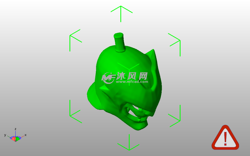 老虎头盔模型斜视图