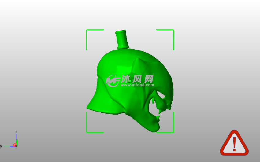 老虎头盔模型侧视图