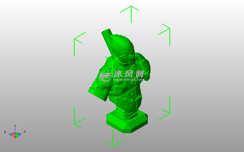 死侍半身像斜视图