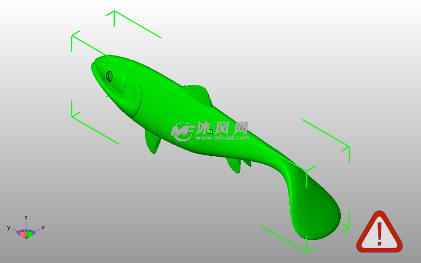 小金鱼模型斜视图