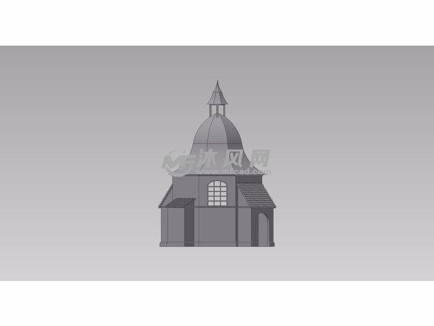 小教堂模型侧视图