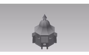 小教堂模型后视图