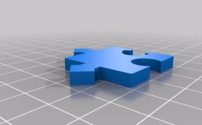  形状拼图模型6角斜视图