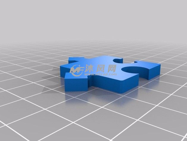  形状拼图模型6角斜视图