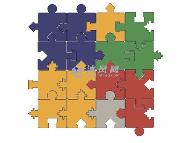 形状拼图模型效果图