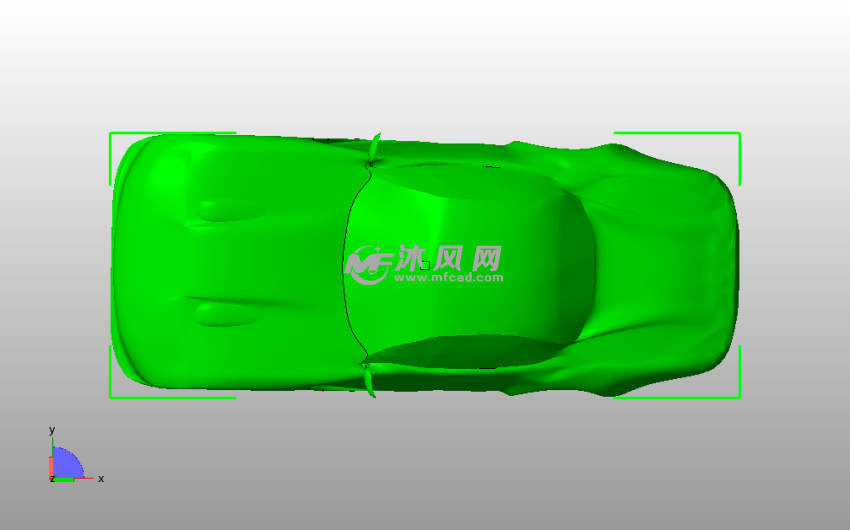 概念汽车模型俯视图