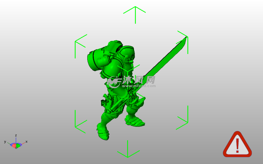 罗马骑士模型斜视图